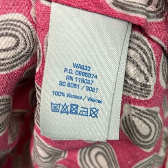 Boden Red Abstract Multiccolor Scoop Neck Long Sleeve Top Size US 6 Petite - Picture 5 of 11